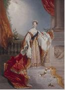 Edward Alfred Chalon Portrait of Queen Victoria on Germany oil painting artist